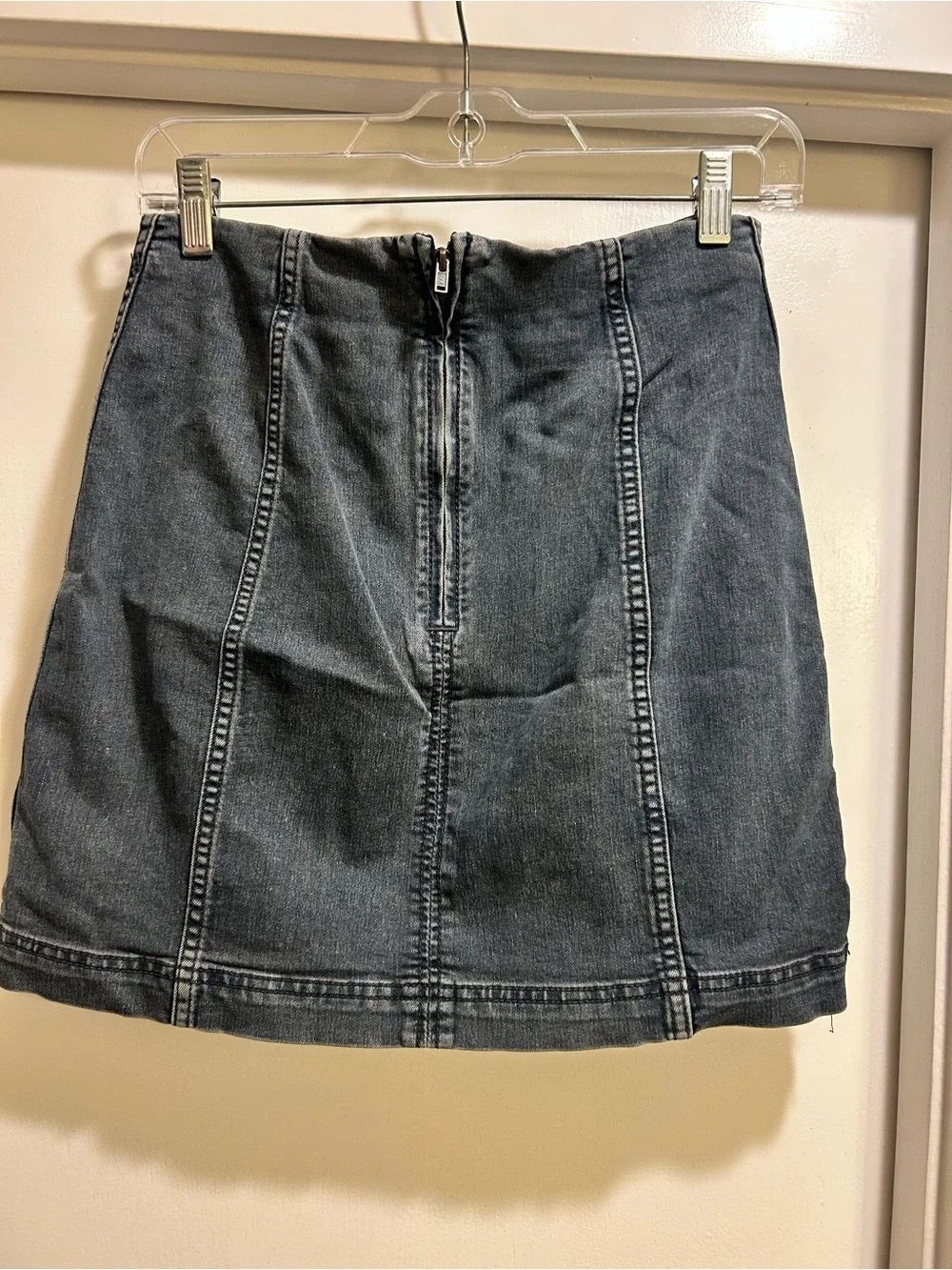 Free People Dark Blue Paneled Denim Mini Skirt